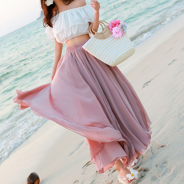 2019 summner women maxi skirt high waist women chiffon long skirt womens ruffles boho long beach white saia longa faldas, Black
2019 summner women maxi skirt high waist women chiffon long skirt womens ruffles boho long beach white saia longa faldas, Black