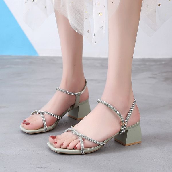 sandals crystal narrow band square women thick heel summer fashion open toe high heels beige green black
sandals crystal narrow band square women thick heel summer fashion open toe high heels beige green black