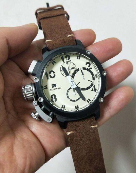 quality version dial atest sapphire mm white mirror chronograph u-51 pvd watchcase quartz 48 leather strap high chimera watch men fglxm, Slivery;brown
quality version dial atest sapphire mm white mirror chronograph u-51 pvd watchcase quartz 48 leather strap high chimera watch men fglxm, Slivery;brown