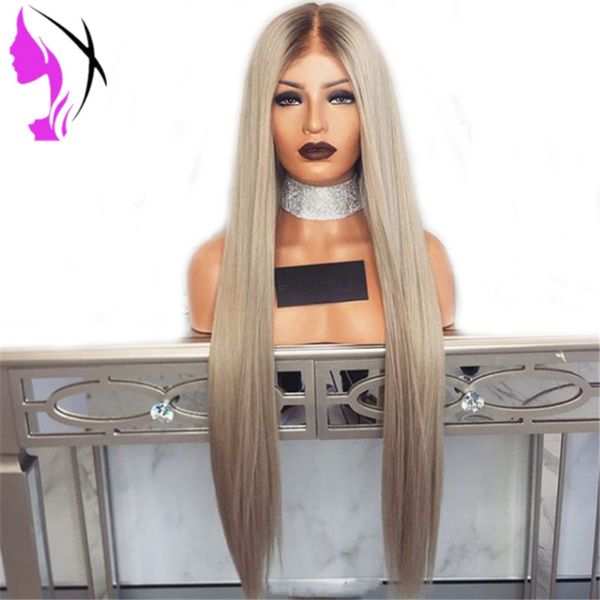 ombre grey color brazilian lace front wig middle part straight synthetic lace front wig glueless heat resistant fiber hair for women, Black
ombre grey color brazilian lace front wig middle part straight synthetic lace front wig glueless heat resistant fiber hair for women, Black