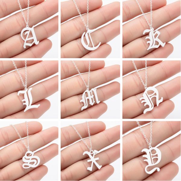 letter necklaces for women necklace goth jewelry stainless steel birthday jewelry ancient old english alphabet personalized, Silver
letter necklaces for women necklace goth jewelry stainless steel birthday jewelry ancient old english alphabet personalized, Silver