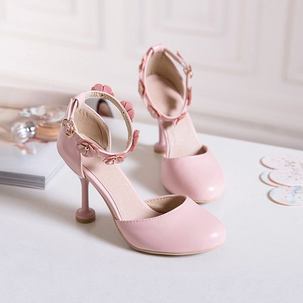 sweet hipster flower buckle princess shoes 2020 summer new style thin heeled sandals women's large and small size high heels, Black 
sweet hipster flower buckle princess shoes 2020 summer new style thin heeled sandals women's large and small size high heels, Black