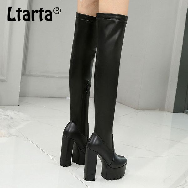ltarta women 15cm thick over knee boots female high-heeled waterproof platform pu knee high square heels boots t200425, Black
ltarta women 15cm thick over knee boots female high-heeled waterproof platform pu knee high square heels boots t200425, Black