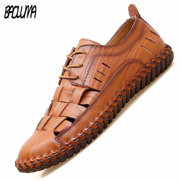 new men genuine cow leather sandals outdoor summer handmade men shoes beach breathable casual shoes footwear walking sandals, Black
new men genuine cow leather sandals outdoor summer handmade men shoes beach breathable casual shoes footwear walking sandals, Black