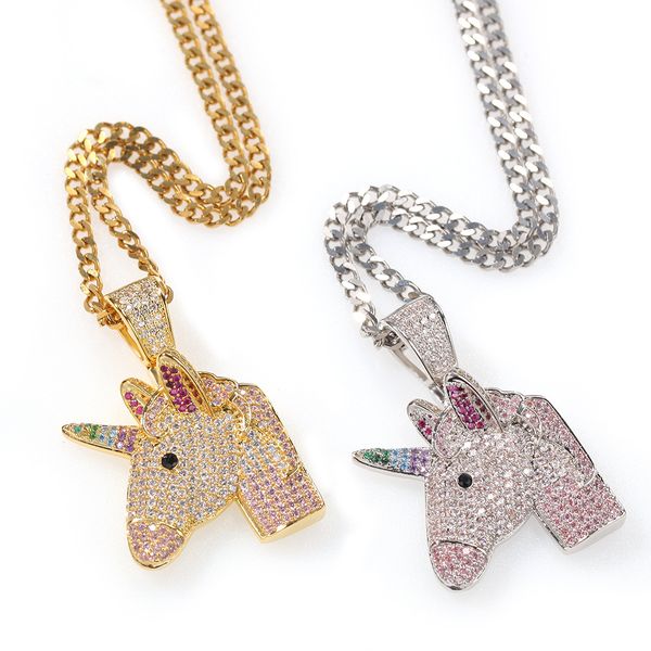 pendant necklaces hip hop famous sumptuous fantasy unicorn cuban chain necklace full of zircon rainbow pony men women hipster, Silver
pendant necklaces hip hop famous sumptuous fantasy unicorn cuban chain necklace full of zircon rainbow pony men women hipster, Silver