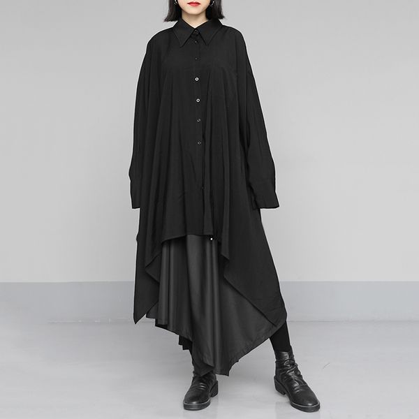 women's blouses & shirts xuxi spring autumn 2021 women black big size asymmetrical blouse lapel long sleeve loose fit shirt fashion tid, White
women's blouses & shirts xuxi spring autumn 2021 women black big size asymmetrical blouse lapel long sleeve loose fit shirt fashion tid, White