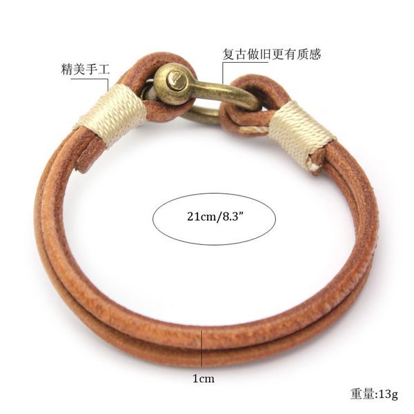 Foreign trade jewelry wholesale European and American mens and womens horseshoe Bracelet horseshoe Bracelet Leather quick sell hot sell B035
Foreign trade jewelry wholesale European and American mens and womens horseshoe Bracelet horseshoe Bracelet Leather quick sell hot sell B035