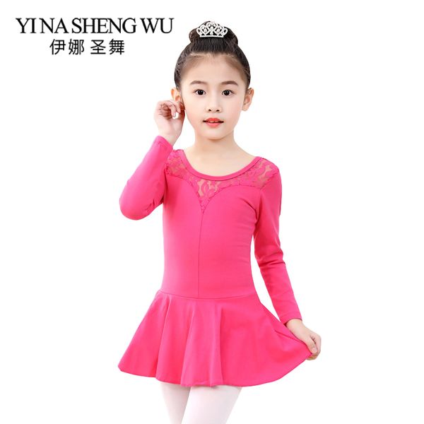 new children dance practice clothes cotton long sleeve spring and autumn winter dance skirt girls ballet performance dress, Black;red
new children dance practice clothes cotton long sleeve spring and autumn winter dance skirt girls ballet performance dress, Black;red