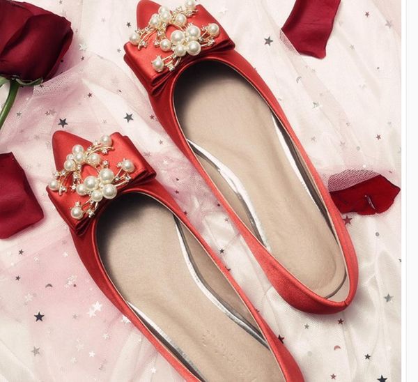 women's shoes in spring autumn flat bottom pointed end bowknot silks and satins @ui1, Black
women's shoes in spring autumn flat bottom pointed end bowknot silks and satins @ui1, Black