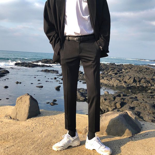 ewq / men's wear spring summer suit pants 2020 new korean fashion slim casual pants black all-match trousers for male 9y2256, White;black
ewq / men's wear spring summer suit pants 2020 new korean fashion slim casual pants black all-match trousers for male 9y2256, White;black