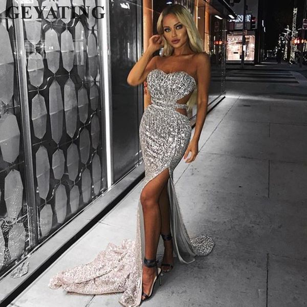 side split cutout silver sequined mermaid prom dresses long backless black rose gold women formal maxi evening party dress, White;black
side split cutout silver sequined mermaid prom dresses long backless black rose gold women formal maxi evening party dress, White;black