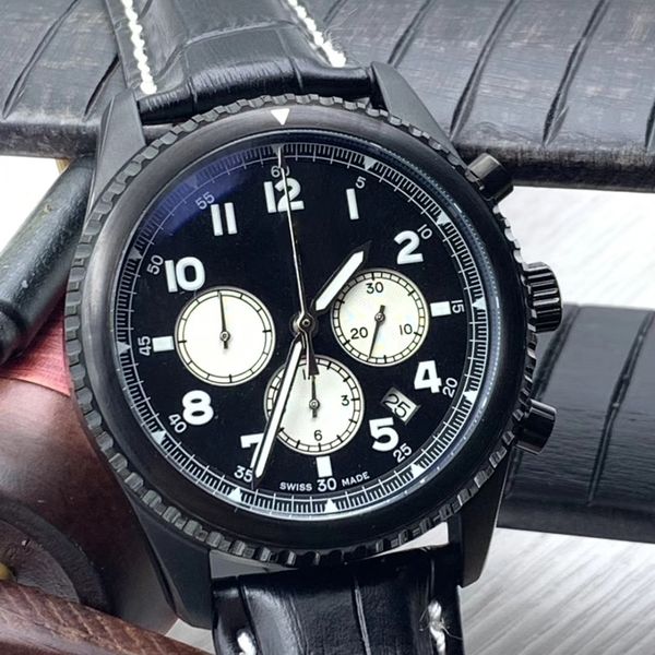 1884 navitimer 8 arabic numbers 46 luminous black dial mens watches quartz chronograph leather band sport wristwatches, Slivery;brown
1884 navitimer 8 arabic numbers 46 luminous black dial mens watches quartz chronograph leather band sport wristwatches, Slivery;brown
