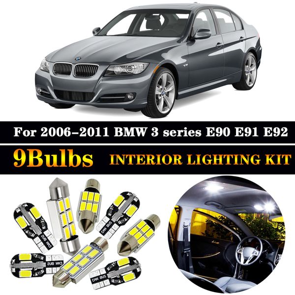 9pcs led interior light kit + front dome lamp + rear map lights vanity mirror bulb for 2006-2011 3 series e90 e91 e92
9pcs led interior light kit + front dome lamp + rear map lights vanity mirror bulb for 2006-2011 3 series e90 e91 e92