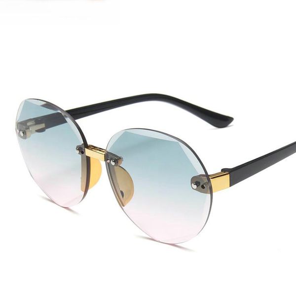 girl rimless sunglasses women large gradient lens sun glasses uv400 color vintage glasses steampunk female eyewear, Blue
girl rimless sunglasses women large gradient lens sun glasses uv400 color vintage glasses steampunk female eyewear, Blue
