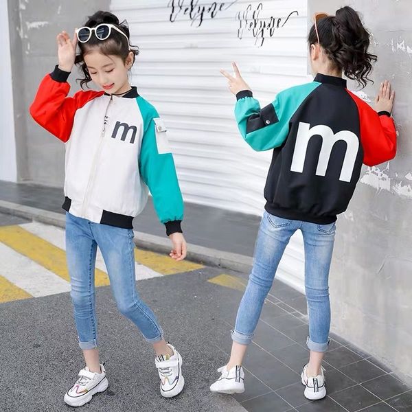girls' autumn coat korean children's fashionable jacket girls foreign style spring and autumn baseball uniforms, Blue;gray
girls' autumn coat korean children's fashionable jacket girls foreign style spring and autumn baseball uniforms, Blue;gray