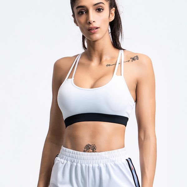 cross strap back women sport bra sold concise quick dry padded gym fitness running yoga sports bras brassiere yoga vest, White;black
cross strap back women sport bra sold concise quick dry padded gym fitness running yoga sports bras brassiere yoga vest, White;black