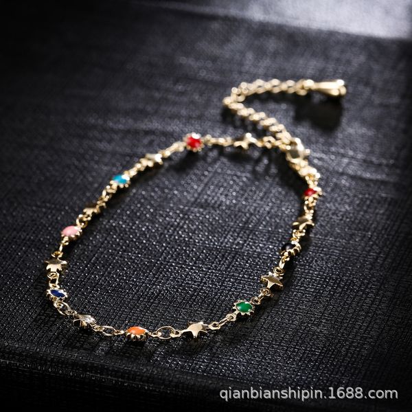 kuniu 2019 new style green copper material fashion hollow out austria zircon anklet women's supply of goods, Red;blue
kuniu 2019 new style green copper material fashion hollow out austria zircon anklet women's supply of goods, Red;blue