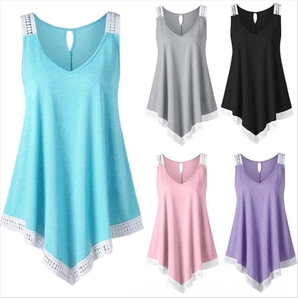 women's solid color v-neck stitching shoulder strap irregular hem t-shirt women's solid color v-neck lace stitching shoulder strap, White
women's solid color v-neck stitching shoulder strap irregular hem t-shirt women's solid color v-neck lace stitching shoulder strap, White
