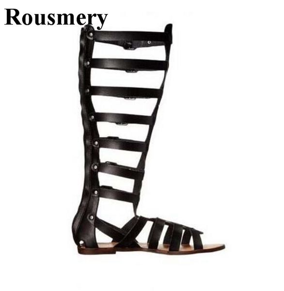rousmery new arrival rome peep toe buckle strap rivet embellished hollow out flat gladiator knee-high summer boots for women, Black
rousmery new arrival rome peep toe buckle strap rivet embellished hollow out flat gladiator knee-high summer boots for women, Black
