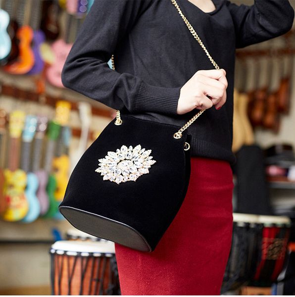 women's fashion velvet dinner bag shoulder diagonal tote bag