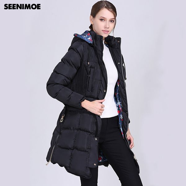 seenimoe 2018 new winter coat long slim plus size thick cotton padded winter hooded jacket womens fashion warm outwear parkas, Black
seenimoe 2018 new winter coat long slim plus size thick cotton padded winter hooded jacket womens fashion warm outwear parkas, Black