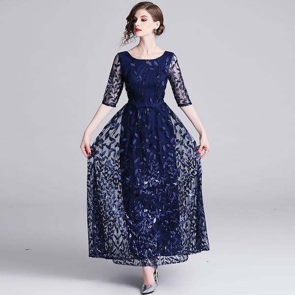 europe and america women's half-sleeve shirt industrial sequin voile long skirts embroidery spring and summer dress banquet form, White;black
europe and america women's half-sleeve shirt industrial sequin voile long skirts embroidery spring and summer dress banquet form, White;black