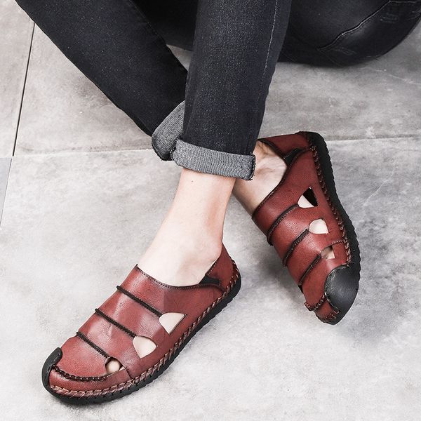2020 new fashion casual youth trend non-slip wear-resistant soft comfortable mens hand stitching summer sandals and slippers, Black
2020 new fashion casual youth trend non-slip wear-resistant soft comfortable mens hand stitching summer sandals and slippers, Black