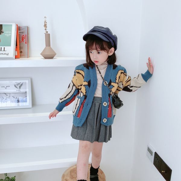 y3e5u tong kexing cartoon v-neck knitted cardigan 2019 medium coat children's and small children's clothing soft cute thickened lo, Blue
y3e5u tong kexing cartoon v-neck knitted cardigan 2019 medium coat children's and small children's clothing soft cute thickened lo, Blue