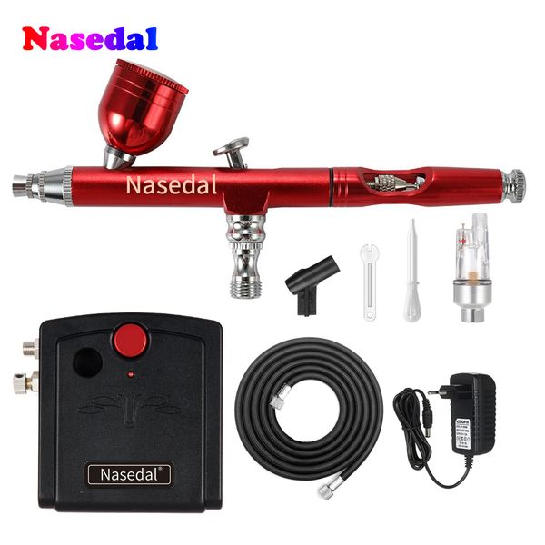 nasedal airbrush compressor kit red dual-action air brush paint gun makeup nail paint spray gun tattoo body car
nasedal airbrush compressor kit red dual-action air brush paint gun makeup nail paint spray gun tattoo body car