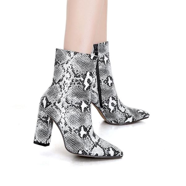 womens pointed ankle boots block heels snake print bootie women zipper boots print ankle square heel ladies shoes, Black
womens pointed ankle boots block heels snake print bootie women zipper boots print ankle square heel ladies shoes, Black