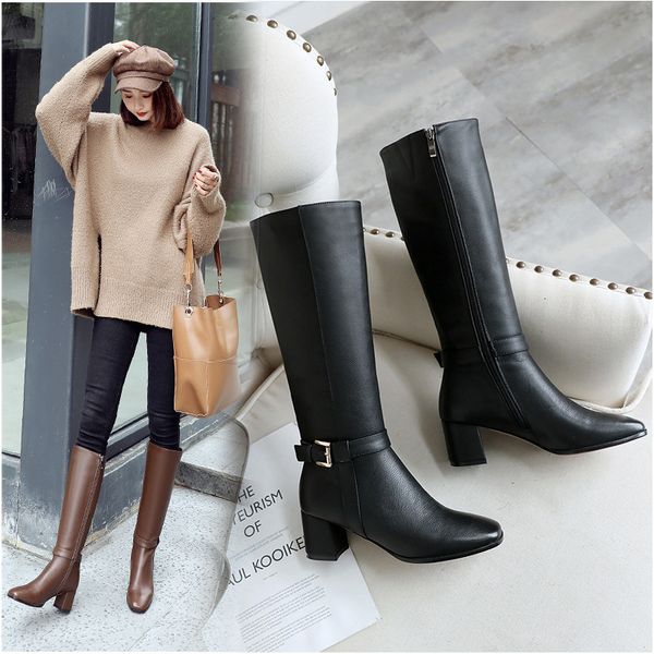 lady school genuine leather knight boots girls with belt buckle high boots size, Black
lady school genuine leather knight boots girls with belt buckle high boots size, Black