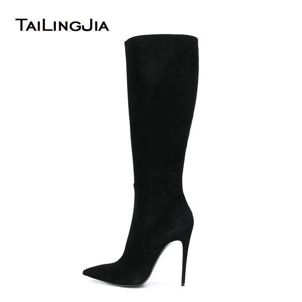 women black suede knee high boots high heels pointed toe zipper long boot 2019 tailingjia new arrival fashion large size winter
women black suede knee high boots high heels pointed toe zipper long boot 2019 tailingjia new arrival fashion large size winter