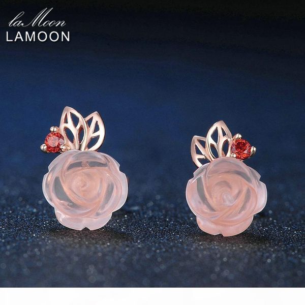 lamoon 9mm rose flower natural pink rose quartz made with 925 sterling silver jewelry stud earrings lmei015 d1892005, Golden;silver
lamoon 9mm rose flower natural pink rose quartz made with 925 sterling silver jewelry stud earrings lmei015 d1892005, Golden;silver