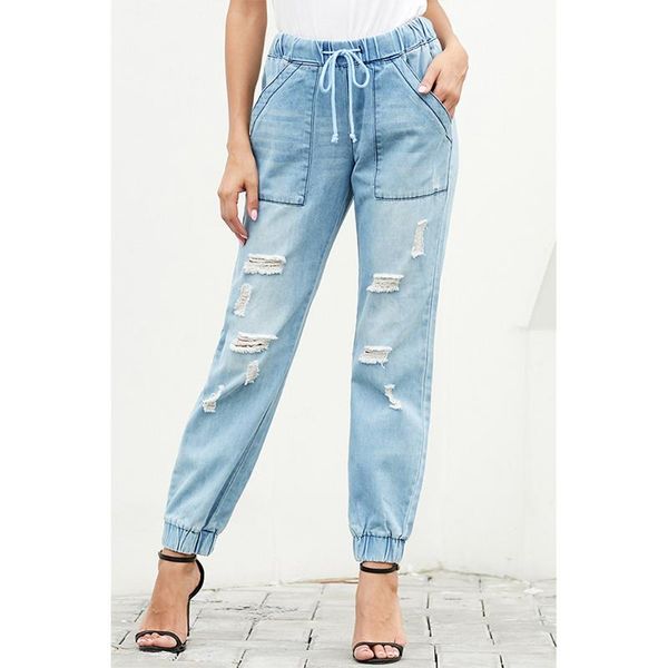 casual pants long trousers pockets pants high waist drawstring waistband elastic jeans trousers pantalones, Blue
casual pants long trousers pockets pants high waist drawstring waistband elastic jeans trousers pantalones, Blue