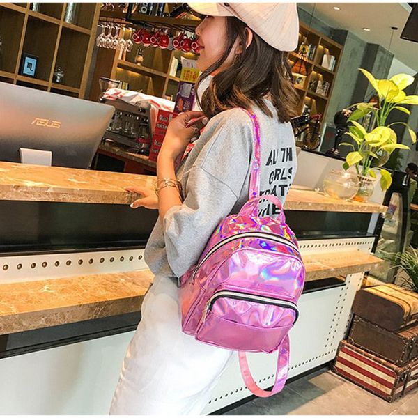 women fashion backpacks school bag packs shiny silver laser small travel student ladies leather hologram holographic leather bag
women fashion backpacks school bag packs shiny silver laser small travel student ladies leather hologram holographic leather bag
