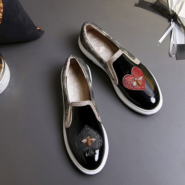 spring new large size platform flat-heeled loafers love bee sequin bling casual fashion wild loose women's shoes, Black
spring new large size platform flat-heeled loafers love bee sequin bling casual fashion wild loose women's shoes, Black