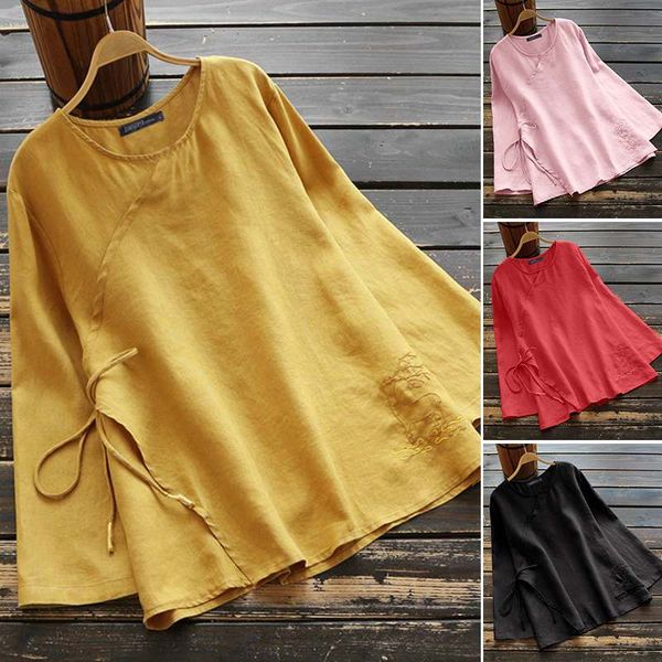 stylish stchinese style vintage long sleeve blusas women's spring blouse zanzea embroidery tunic female cotton shirts plus size, White
stylish stchinese style vintage long sleeve blusas women's spring blouse zanzea embroidery tunic female cotton shirts plus size, White