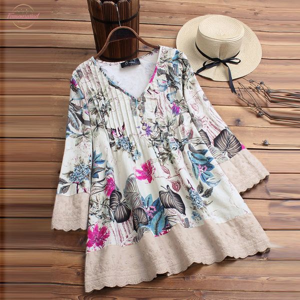 fashion women blouse long sleeves vintage floral print patchwork blouse lace splicing blusas femininas ladies blouse, White
fashion women blouse long sleeves vintage floral print patchwork blouse lace splicing blusas femininas ladies blouse, White