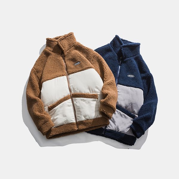 winter oversize stitching lamb fur coat men's korean color match thick jackets and coats loose streetwear chaqueta hombre, Black
winter oversize stitching lamb fur coat men's korean color match thick jackets and coats loose streetwear chaqueta hombre, Black