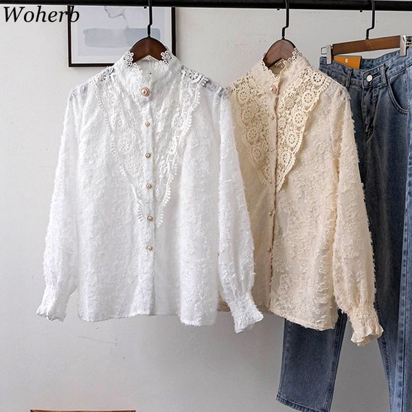 woherb blusas mujer de moda 2020 spring summer long sleeve women shirts lace blouse korean elegant womens and blouses, White
woherb blusas mujer de moda 2020 spring summer long sleeve women shirts lace blouse korean elegant womens and blouses, White