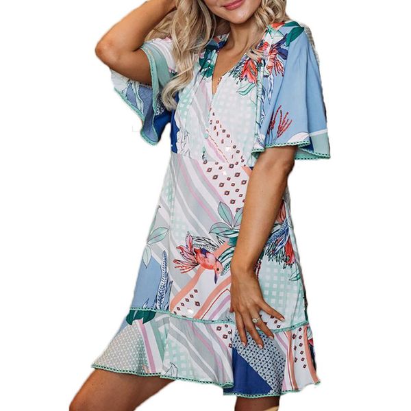yfashion 2019 women casual dress floral birds leafs print spring summer print dresses party vestidos ladies elegant dress female, Black;gray
yfashion 2019 women casual dress floral birds leafs print spring summer print dresses party vestidos ladies elegant dress female, Black;gray