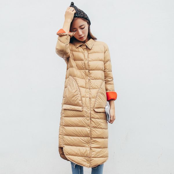 2018 new autumn winter women ultra light down jacket slim thin duck down coat parka female long coat outerwears plus size ab1008, Black
2018 new autumn winter women ultra light down jacket slim thin duck down coat parka female long coat outerwears plus size ab1008, Black