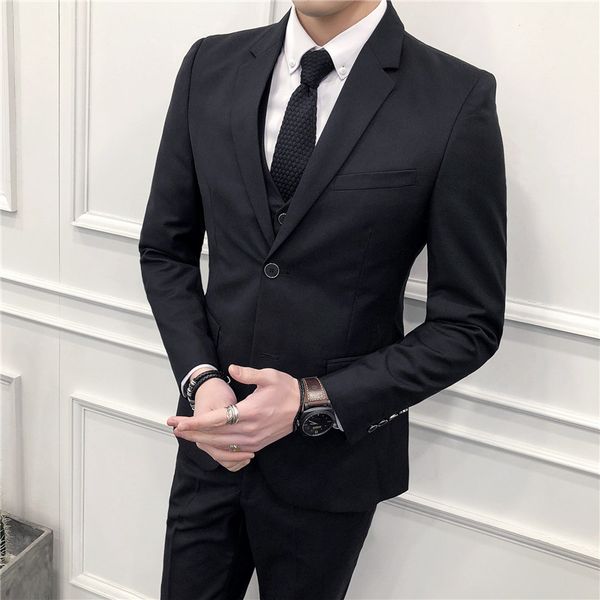 men's suits & blazers customized retro suit three-piece slim solid color dress fashion classic business clothing, White;black
men's suits & blazers customized retro suit three-piece slim solid color dress fashion classic business clothing, White;black
