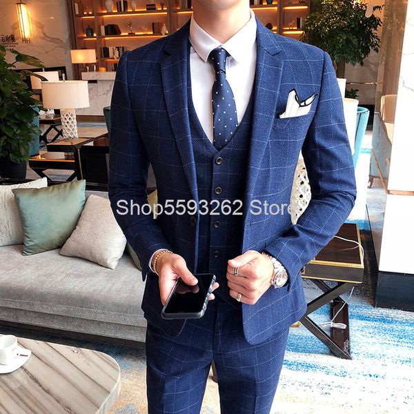 19 autumn men suit wedding banquet slim fit gentleman england grid suit three piece, White;black
19 autumn men suit wedding banquet slim fit gentleman england grid suit three piece, White;black