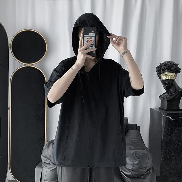 hooded short sleeve harajuku t shirt for men women korean clothes hip hop tshirt with hood male streetwear tee summer punk, White;black
hooded short sleeve harajuku t shirt for men women korean clothes hip hop tshirt with hood male streetwear tee summer punk, White;black