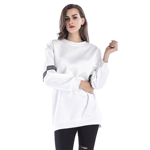 fashion new women's loose pullover oversizes thicken plus velvet plus size sweatshirt for ladies long sleeve o neck blouses to, Black
