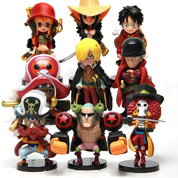 9pcs/lot one piece luffy zero nami usopp tony chopper sanji nico franky brook action figures model toy gift y200421
9pcs/lot one piece luffy zero nami usopp tony chopper sanji nico franky brook action figures model toy gift y200421