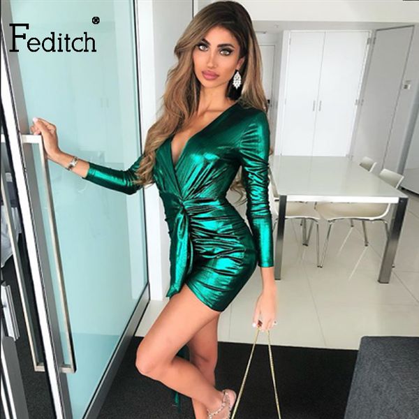 feditch v neck mini dress women metal color long sleeve club dresses party solid dresses female ladies chic vestidos, Black;gray
feditch v neck mini dress women metal color long sleeve club dresses party solid dresses female ladies chic vestidos, Black;gray