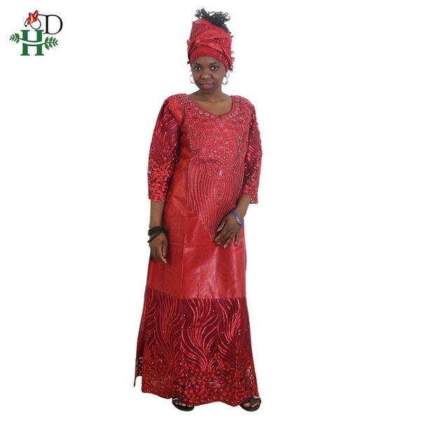 h&d african dresses for women african head wraps robe africaine beading lace bazin outfit dress clothes south africa, Red
h&d african dresses for women african head wraps robe africaine beading lace bazin outfit dress clothes south africa, Red