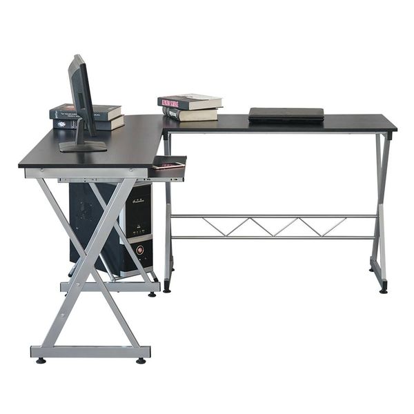 l-shaped wood computer desk black home furniture us in stock 
l-shaped wood computer desk black home furniture us in stock